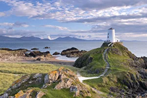 Twr Mawr lighthouse on Llanddwyn Island, Anglesey, North Wales. Autumn (September)