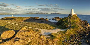 Twr Mawr Lighthouse on Llanddwyn Island at Sunset, Anglesey, North Wales