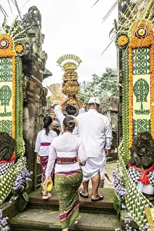 Clothing Prints: Typical bi-annual ceremony at a local Hindu temple, Bali, Indonesia