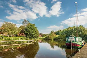 Fehnland Prints: Typical canal boat on the Fehntjer Tief canal