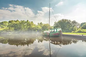 Nordsee Prints: Typical canal boat on the Fehntjer Tief canal