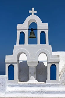 Belfry Gallery: Typical Greek white befry, Oia, Santorini, South Aegean, Greece