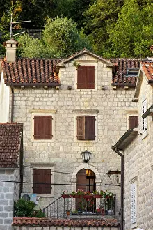 Perast Prints: Typical house in Perast, Kotor Bay, Montenegro