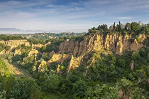 Ravine Prints: typical landscape of the Valdarno with the balze, near Persignano, Terranuova Bracciolini