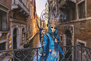 Historic Center Prints: Typical mask of Carnival of Venice, Venice, Veneto, Italy