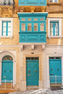 Windows Prints: Typical Street Scene in the heart of Valletta, Valletta, Malta