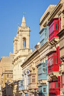 Windows Prints: Typical Street Scene in the heart of Valletta, Valletta, Malta