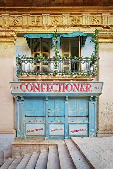 Street Scene Prints: Typical Street Scene in the heart of Valletta, Valletta, Malta