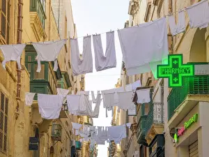 Hanging Prints: Typical Street Scene in the heart of Valletta, Malta