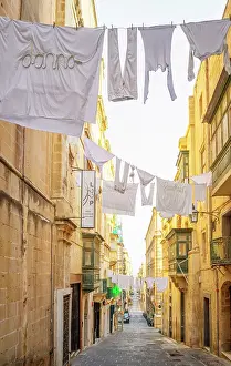 Hanging Prints: Typical Street Scene in the heart of Valletta, Malta