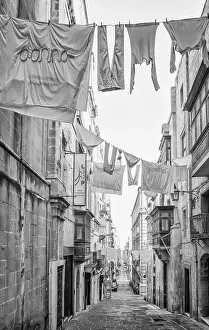Hanging Prints: Typical Street Scene in the heart of Valletta, Malta