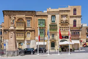 Birgu Prints: Typical Street View of picturesque Vittoriosa (Birgu), Valletta, Malta