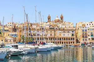 Birgu Prints: Typical Street View of picturesque Vittoriosa (Birgu), Valletta, Malta