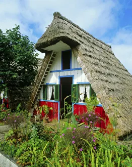 A typical thatch house of Santana, Madeira, Portugal
