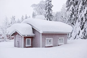 Finland Gallery: Typical wood chalet of Finland, Muonio, Lapland, Finland