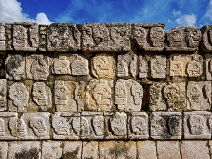 Platform Prints: The Tzompantli, Platform of the Skulls, Chichen Itza, Yucatan State, Mexico
