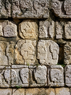 Platform Prints: The Tzompantli, Platform of the Skulls, Chichen Itza, Yucatan State, Mexico