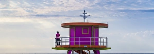 U. S. A, Miami, Miami beach, South Beach, Life guard beach hut