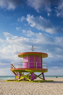 U. S. A, Miami, Miami beach, South Beach, Life guard beach hut