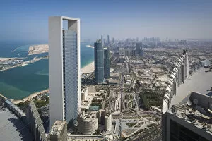 Abu Dhabi Emirate Gallery: UAE, Abu Dhabi, city skyline, aerial view