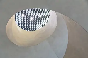 Technology Prints: UAE, Abu Dhabi, Masdar City, Staircase detail in the Masdar PRT station of the Masdar
