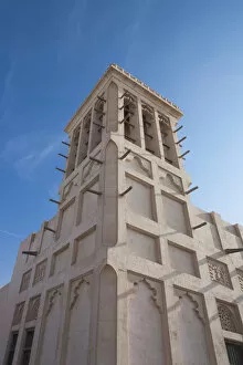 Abu Dhabi Emirate Gallery: UAE, Abu Dhabi, Sheikh Zayed Research Center, barjeel, traditional Arabic wind tower