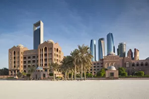 Abu Dhabi Emirate Gallery: UAE, Abu Dhabi, skyline, ADNOC Tower, Emirates Palace Hotel, and Etihad Towers