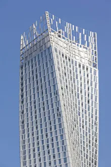 Emirate Prints: UAE, Dubai, Dubai Marina, the twisted Cayan Tower, detail