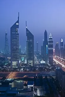 Images Dated 1st March 2007: UAE, Dubai, Sheik Zayed Road Area, Emirates Towers