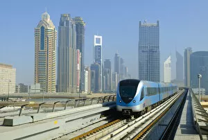 UAE, Dubai, Sheikh Zayed Road from Burj Khalifa Metro Station