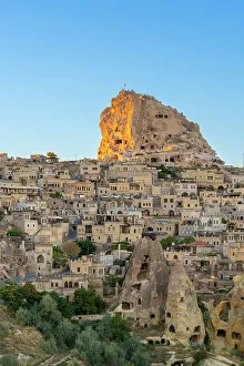 Kapadokya Prints: Uchisar Castle and Pigeon Valley at sunset