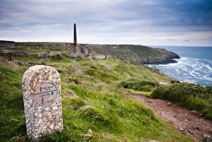Images Dated 25th September 2009: UK, Cornwall, 20th Century crusher above Botallack Mine from South West Coastal Path