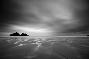 UK, Cornwall, Holywell Bay, Holywell Beach and Carters or Gulls Rocks