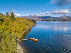 Images Dated 26th February 2019: UK, Cumbria, Lake District, Keswick, Brandlehow Jetty and ferry