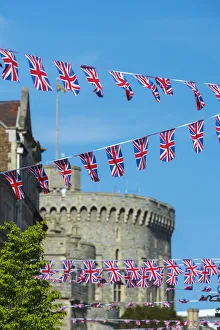 UK, England, Berkshire, Windsor, Peascod Street, Decorations for wedding of Prince Harry