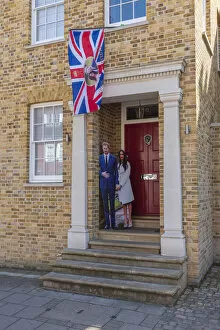 UK, England, Berkshire, Windsor, Park Street, Decorations for wedding of Prince Harry