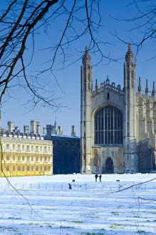 UK, England, Cambridge, Kings College Chapel from The Backs