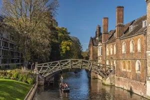 UK, England, Cambridgeshire, Cambridge, River Cam, Queens College, Mathematical Bridge