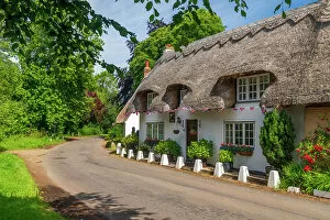 Images Dated 21st July 2022: UK, England, Cambridgeshire, Wennington, Traditional thatched cottage