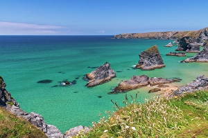 Bedruthan Prints: UK, England, Cornwall, Bedruthan Steps