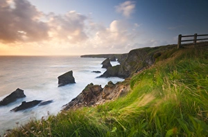 Sun Set Gallery: UK, England, Cornwall, Bedruthan Steps or Carnewas
