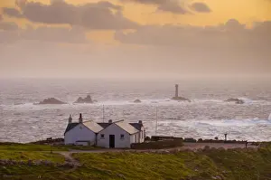 Longships Lighthouse Prints: UK, England, Cornwall, Lands End and Longships Lighthouse