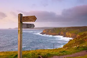 UK, England, Cornwall, Lands End looking North towards Sennen Cove