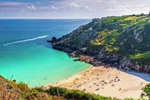 Celtic Sea Prints: UK, England, Cornwall, Porthcurno, Porthcurno Beach