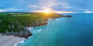 Cornish Prints: UK, England, Cornwall, Porthcurno