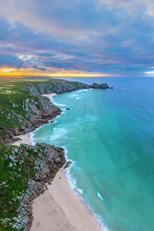 Celtic Sea Prints: UK, England, Cornwall, Porthcurno