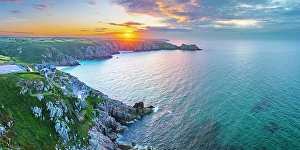 Celtic Sea Prints: UK, England, Cornwall, Porthcurno