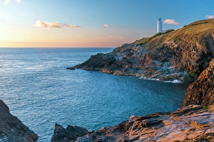 Trevose Head Prints: UK, England, Cornwall, Trevose Head, Stinking Cove, Trevose Head Lighthouse