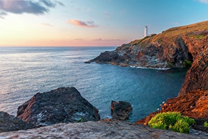Trevose Head Prints: UK, England, Cornwall, Trevose Head, Stinking Cove, Trevose Head Lighthouse