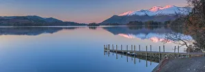 Fells Prints: UK, England, Cumbria, Lake District, Keswick, Derwentwater, Ashness Jetty, Skiddaw